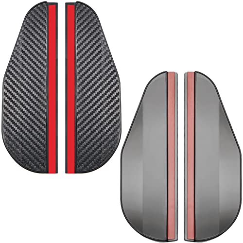 4 Pieces Mirror Rain Visor Eyebrow Car Rear View Mirror Rain Eyebrow Rear View Guard Eyebrow Side Mirror View Mirror Visor Guard for Most Car Truck SUV (Black, Carbon Fiber)