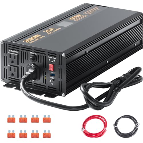 VEVOR 2000W Sump Pump Battery Backup System, LCD Display, Auto Switches to Battery Inverter Power for Continuous Sump Pump Operation, Sump Pump Battery Backup Inverter for Emergency and Power Outage