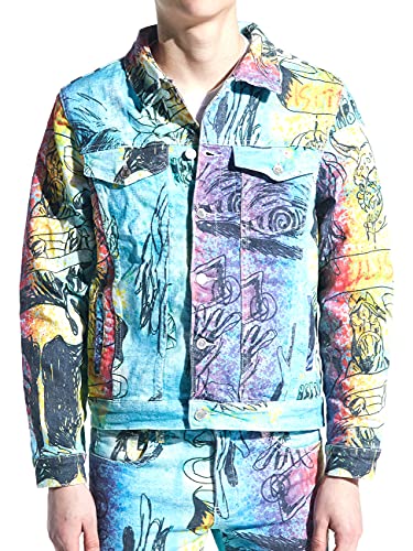Embellish Skyfall Men’s Graphic Denim Jacket Multicolor