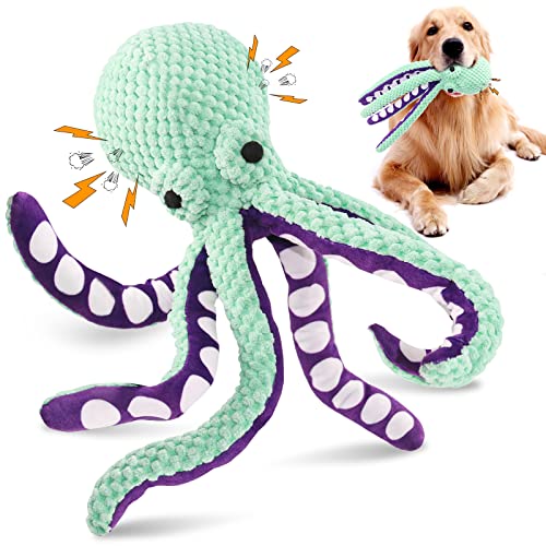 Fuufome Squeaky Dog Toys for Large Dogs: Plush Dog Toys with Soft Fabric for Small, Medium, and Large Pets - Octopus Stuffed Dog Toys for Indoor Play