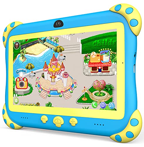 Kids Tablet 7 inch Toddler Tablet for Kids Wifi Kids Tablets 32G Android 10 Dual Camera Parental Control, Children's Tablet with Kids Software Pre-Installed Kid-Proof case YouTube Netflix (Blue)