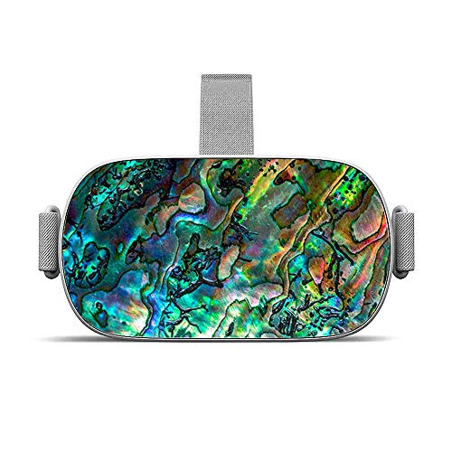 Skins Decals Wrap Compatible with Oculus Go VR - Abalone Shell Swirl Neon Green Opalescent