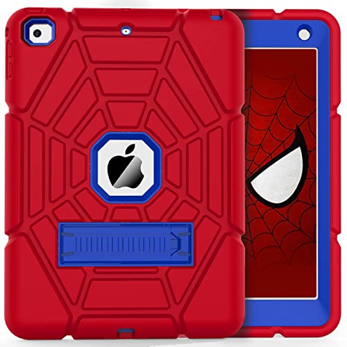 Grifobes for iPad 6th/5th Generation Cases 2018/2017, for Pad Air 2 Case 2014 9.7 inch, Heavy Duty Shockproof Rugged Protective i Pad 5 6 Gen 9.7' Case with Stand for Kids Boys (Red+Blue)
