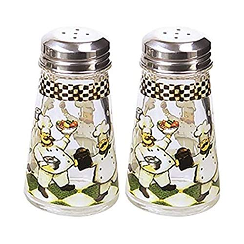Grant Howard Hand Painted Tapered Salt and Pepper Shaker Set, Chefs, Multicolor