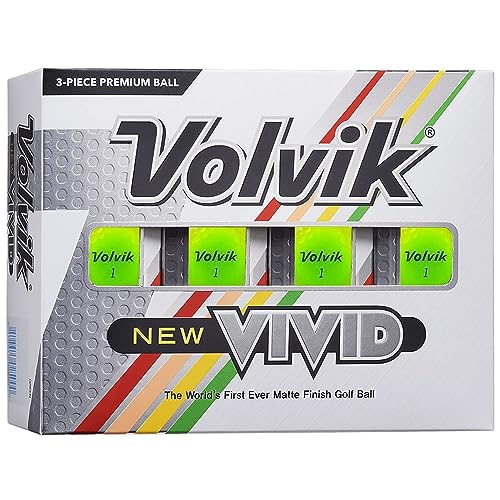 Volvik New Vivid Golf Balls: Matte Green, Dozen