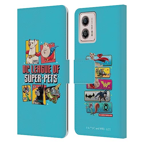 Head Case Designs Officially Licensed DC League of Super Pets Characters 2 Graphics Leather Book Wallet Case Cover Compatible with Motorola Moto G53 5G