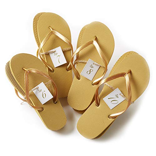 Orca Bulk Flip Flops For Wedding Guests (GOLD) | 52 Pack Wholesale Wedding Sandals