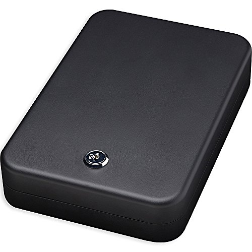 Bulldog Vaults Personal Safe with Key Lock and Security Cable, 9.5 x 6.5 x 1.8-Inch, Black