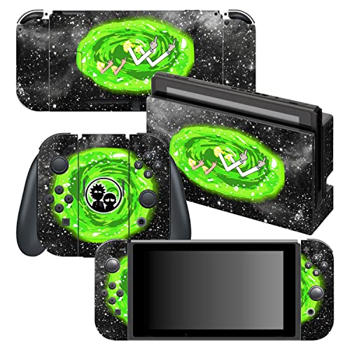HK Studio Game Console Switch Skins - Magic Portal Game Console Switch Stickers with No Bubble, Waterproof - Game Console Switch Wrap Skin - Including Skin for Joy-Cons, Dock, Grip and Console