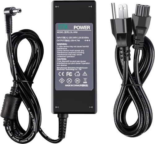 Dtk 19V 4.74A 90W for Asus Toshiba Ac Adapter Laptop Computer Charger Notebook PC Power Cord Supply Source Plug Connector Tip: 5.5 x 2.5mm