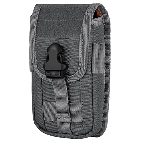 IronSeals Tactical Molle Pouch Compact Utility Gadget Waist Bag Pack with Cell Phone Holster and Card Slots for 4.7'-6.7' Phone with Armor Case on