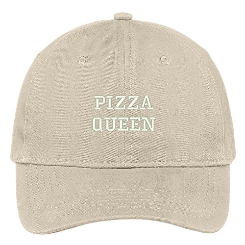Trendy Apparel Shop Pizza Queen Embroidered Low Profile Adjustable Cap Dad Hat - Stone