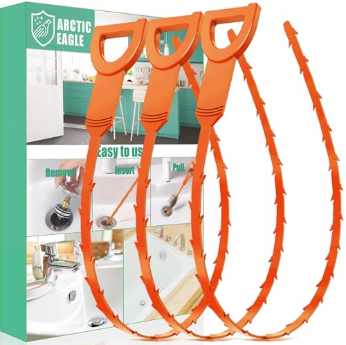 ARCTIC EAGLE Drain Snake Hair Drain Clog Remover - 3 Pack Shower Snake Sink Unclogger Tool with Exquisite Packaging