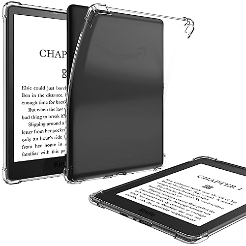 BOZHUORUI Clear Case for 6.8' Kindle Paperwhite and Kindle Paperwhite Signature Edition (11th Generation-2021 Release) - Lightweight TPU Transparent Soft Back Cover Shell (Clear)