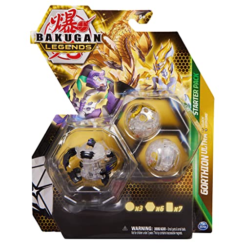Bakugan Legends 2023 Starter 3-Pack with Diamond Gorthion Ultra, Diamond Viloch, and Diamond Leonidas