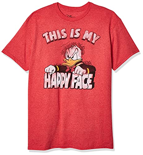 Disney mens Disney Men's Donald Duck T-shirt novelty t shirts, Red Heather, Medium US