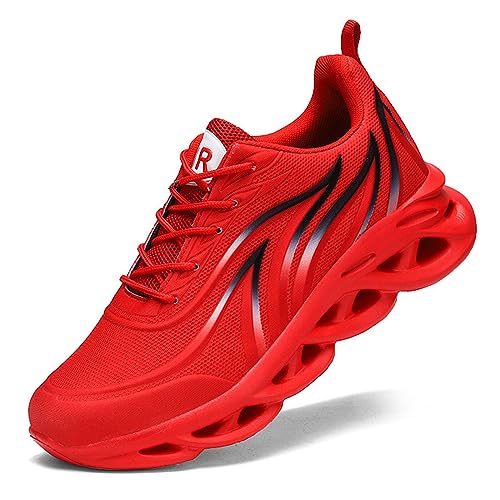 Unybwonn Fashion Streetwear Shoes for Mens, Non-Slip Sport Shoes, Blade Type Sneakers Shoes Red 8