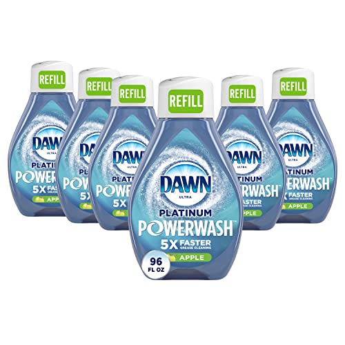 Dawn Platinum Powerwash Dish Spray, Dish Soap Cleaning Spray, Apple Scent Refill, 16 Fl Oz (Pack of 6) (Packaging may vary), Dish Soap Spray
