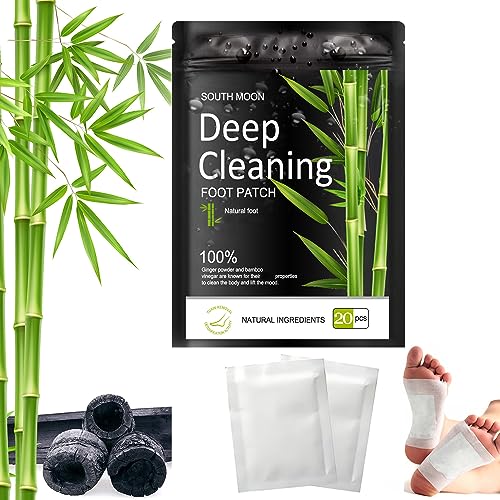 20 PCS Deep Cleansing Foot Pads, Natural Bamboo Vinegar Ginger Powder Foot Pads - Relaxation, Stress Relief, Dampness Removal, and Pain Relief