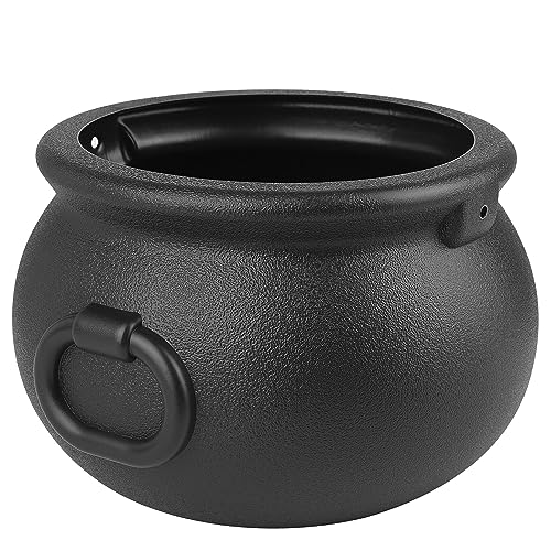 Glocamping 11' and 7.4” Package Large Easter Day, St. Patrick's Day, Halloween Black Plastic Witch Cauldron Kettle, Candy Holder, Party Favor Decoration