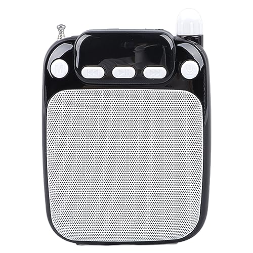 Portable Voice Amplifier, Rechargeable Multifunction Voice Amplifier Recording 10W Function for Teacher (Black)