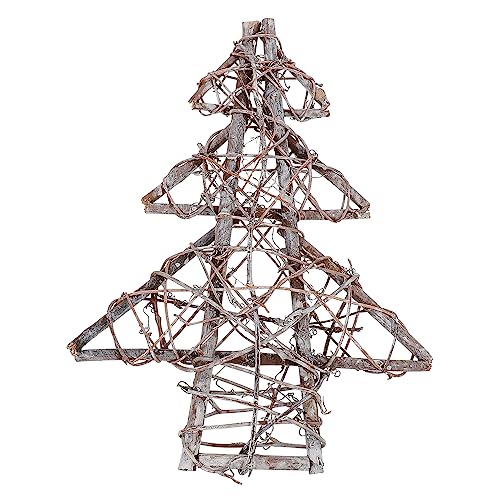 Abaodam Christmas Tree Wreath Christmas Wreath Christmas Decoration White Decor Wooden Frame Garland Frame Dream Catcher Frame No-Leaf Rattan Pendant Christmas Rattan Ring Front Door Vase