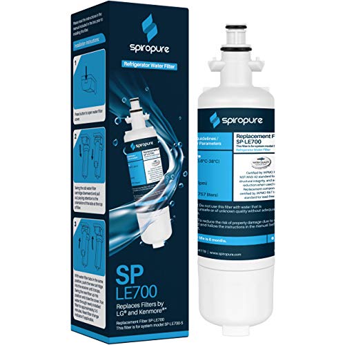 SpiroPure SP-LE700 NSF Certified Refrigerator Water Filter Replacement for LT700P, 9690, ADQ36006101, 46-9690, ADQ36006102, LT700PC (1 Pack)