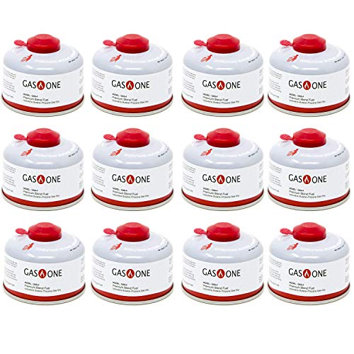 GasOne Camping Fuel Blend Isobutane Fuel Canister 100g (12 Pack)