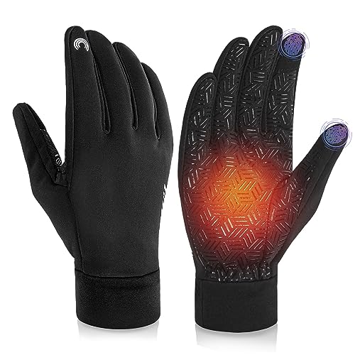 RIGWARL Upgraded Gloves for Cold Weather Waterproof, Winter Gloves for Men Women with Touch Screen, Early Spring and Late Fall Drving Gloves for Runing Walking Skiing Snow