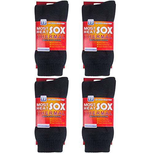 Thermal Socks for Men Thick Insulated Heated Socks Winter Warm Socks for Cold Weather(Black,one size)