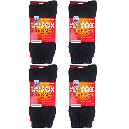 Thermal Socks for Men Thick Insulated Heated Socks Winter Warm Socks for Cold Weather(Black,one size)