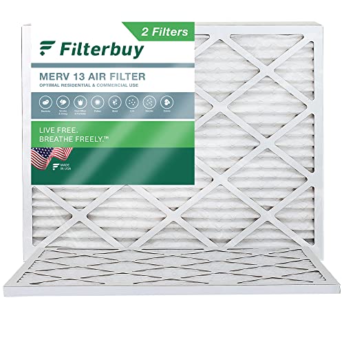 Filterbuy 24x30x1 Air Filter MERV 13 Optimal Defense (2-Pack), Pleated HVAC AC Furnace Air Filters Replacement (Actual Size: 23.50 x 29.50 x 0.75 Inches)