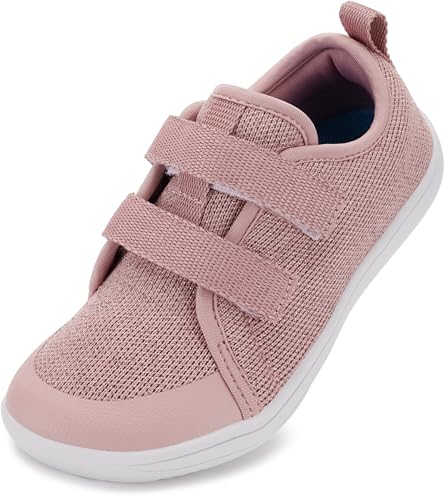 WHITIN Kids Barefoot Shoes for Boys Girls Wide Width Minimalist Zero Drop Sneakers Size 11 Little Kid Sports School Running Tennis Walking Rose 28