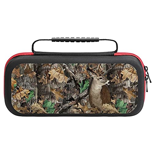 FunnyStar Camo Deer Camouflage Hunting Carrying Storage Cases for Nintendo Switch Protective Portable Hard Shell Pouch Carrying Travel Game Bag, White, One size