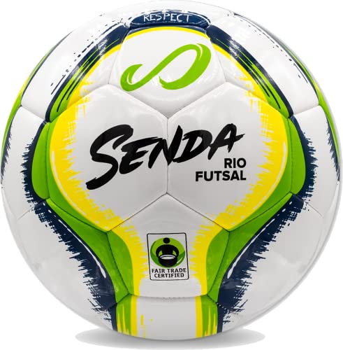 SENDA Rio Match Futsal Ball, Fair Trade Certified, Green/Yellow, Size 4 (Ages 13 & Up)