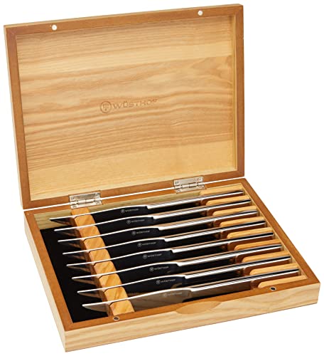 WÜSTHOF 8-Piece Stainless Mignon Steak Knife Set, Silver