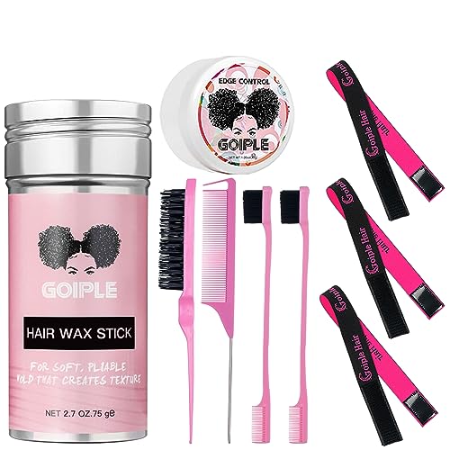 Goiple 3PCS Elastic Bands for Wig Edges, Lace Frontal Melt Wig Melt Band for Lace Front Laying Edges - Adjustable Wig Band Install Accessories with Hair Wax Stick Set