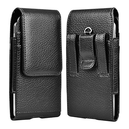 Takfox Phone Holster for Samsung Galaxy S24 Ultra S23 Plus S22 S21 FE S10 A04s A03s A15 A14 A13 A12 A42 A32 A54 A23 5G,Note 20/10 J7 Leather Cell Phone Pouch Belt Holder Carrying Case,Black