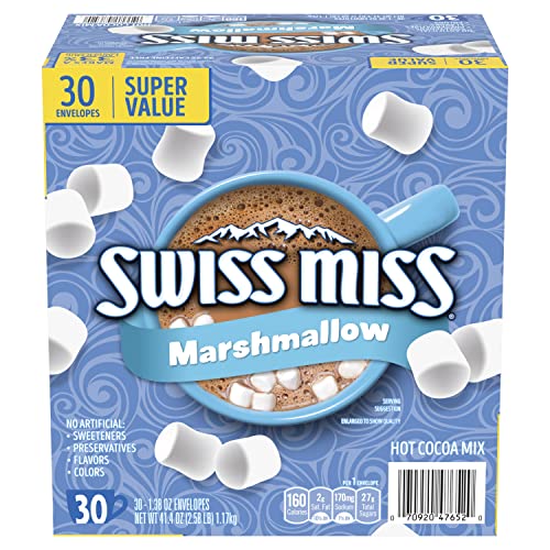Swiss Miss Chocolate Hot Cocoa Mix With Marshmallows, 30 Count (Pack of 1) Hot Cocoa Packets