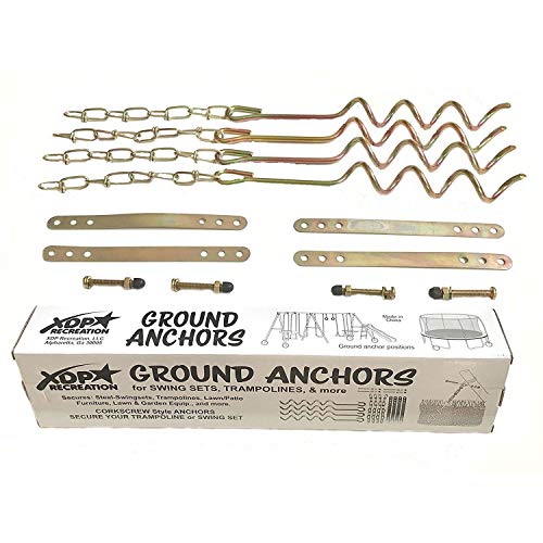 XDP Recreation 70113 Swing Set, Trampoline, & Patio Furniture Metal Ground Anchor Kit Hardware,Bronze