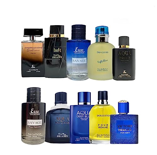 A CENTER Cologne for Men Natural Spray Perfume Long Lasting Wonderful Fragrance Gift Eau De Toilette for Daily Use 3.4 Fluid Ounce(Random 5PCS)