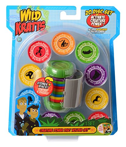 Wild Kratts Chris Kratt Creature Power Disc Holder Set with 20 Discs - Officially Licensed - Figure Toy for Pretend & Dress Up Play - Includes 15 Exclusive Creature Power Discs - Great Gift for Kids