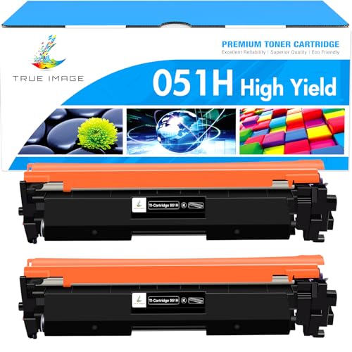 TRUE IMAGE Compatible 051H 051 Toner Cartridge Replacement for Canon 051H 051 MF267dw CRG051 CRG-051 CRG051H ImageCLASS MF264dw MF269dw LBP162dw LBP161dn MF266dn MF263dn Printer (Black 2-Pack)