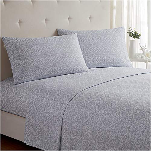 Mellanni Queen Sheet Set - 4 Piece Iconic Collection Bedding Sheets & Pillowcases - Extra Soft, Cooling Bed Sheets - Deep Pocket up to 16 inch - Wrinkle, Fade, Stain Resistant (Queen, Laced Sky Blue)