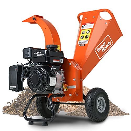 SuperHandy Mini Wood Chipper Shredder Mulcher Heavy Duty 7HP Compact Design 3' Inch Max Cutting Capacity