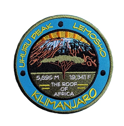 Mount Kilimanjaro Uhuru Peak Lemosho Tanzania Patch (3.5 Inch) Embroidered Iron/Sew-on Badge The Roof of Africa Souvenir Emblem DIY Gift Patches