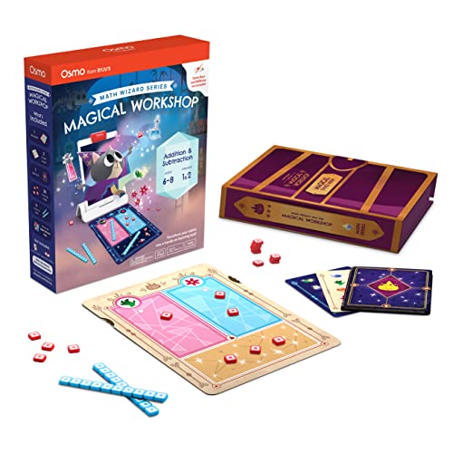 Osmo - Math Wizard and the Magical Workshop for iPad & Fire Tablet - Ages 6-8/Grades 1-2 -Addition & Subtraction-Curriculum-Inspired-STEM Toy Gifts for Kids,Boy & Girl-Ages 6 7 8 (Osmo Base Required)