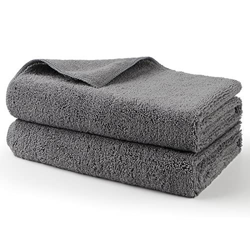 HOMEXCEL Professional Large Microfiber Car Drying Towels 2 Pack, Lint Free, Scratch Free, Highly Absorbent Drying Towel for Cars, SUVs, RVs, Trucks, and Boats,31' x 24',Grey