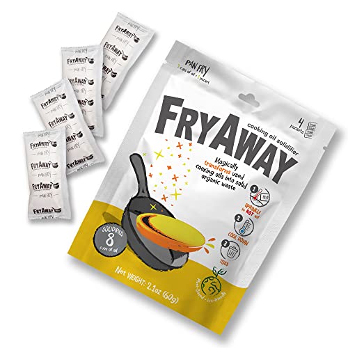 FryAway Pan Fry Cooking Oil Solidifier, Solidifies up to 8 Cups - Plant-Based Cooking Oil SolidifierPowder that Turns Used Oil to Hard Oil and Organic Waste - Easy to Use, Made in the USA