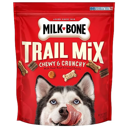 Milk-Bone Trail Mix Chewy & Crunchy Dog Treats, Real Beef & Sweet Potato, 20 Ounce